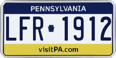 PA license plate LFR1912