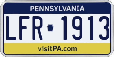 PA license plate LFR1913