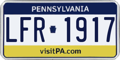 PA license plate LFR1917