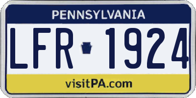 PA license plate LFR1924
