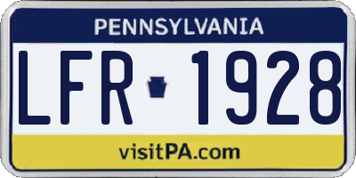 PA license plate LFR1928