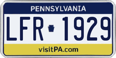 PA license plate LFR1929