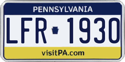 PA license plate LFR1930