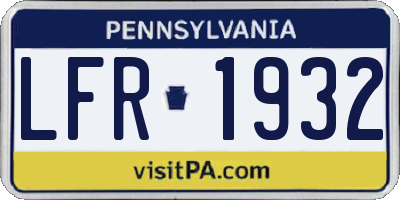 PA license plate LFR1932