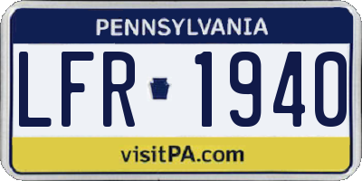 PA license plate LFR1940