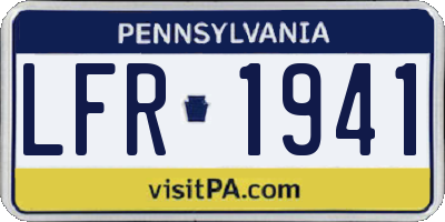 PA license plate LFR1941