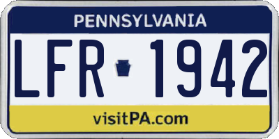 PA license plate LFR1942