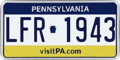 PA license plate LFR1943