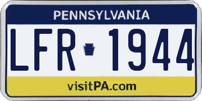 PA license plate LFR1944