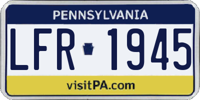 PA license plate LFR1945