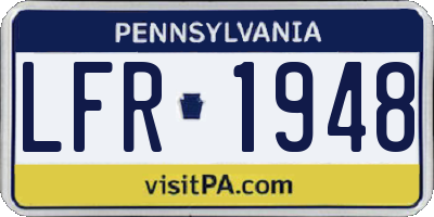 PA license plate LFR1948