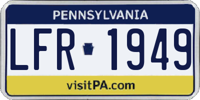 PA license plate LFR1949