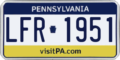 PA license plate LFR1951