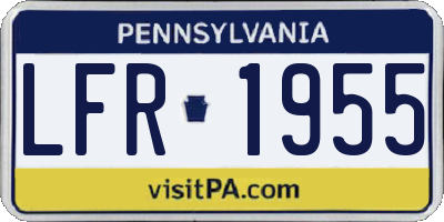 PA license plate LFR1955
