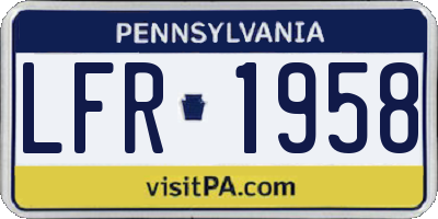 PA license plate LFR1958