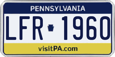 PA license plate LFR1960