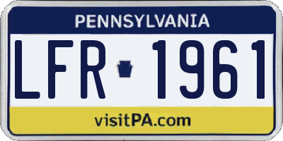 PA license plate LFR1961