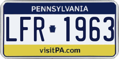 PA license plate LFR1963