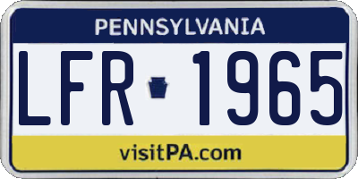 PA license plate LFR1965