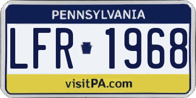 PA license plate LFR1968
