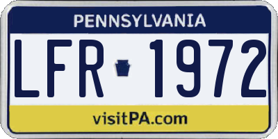 PA license plate LFR1972