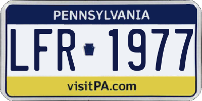 PA license plate LFR1977