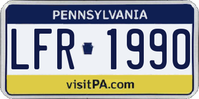 PA license plate LFR1990
