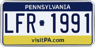 PA license plate LFR1991