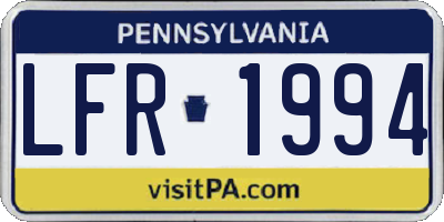 PA license plate LFR1994