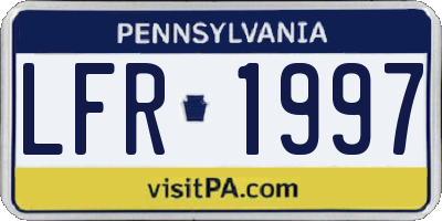 PA license plate LFR1997