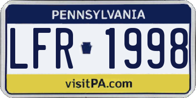 PA license plate LFR1998