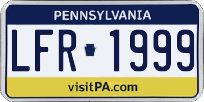 PA license plate LFR1999