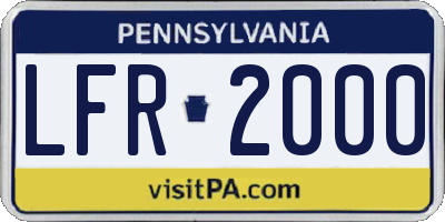 PA license plate LFR2000