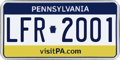 PA license plate LFR2001