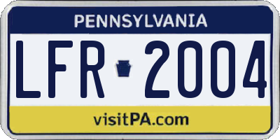 PA license plate LFR2004