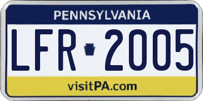 PA license plate LFR2005