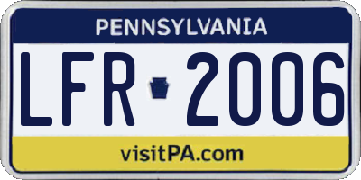 PA license plate LFR2006