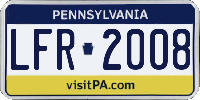 PA license plate LFR2008