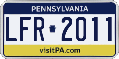 PA license plate LFR2011