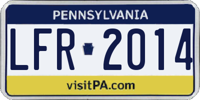PA license plate LFR2014