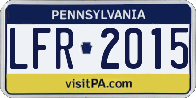PA license plate LFR2015