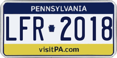 PA license plate LFR2018