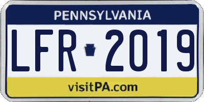 PA license plate LFR2019
