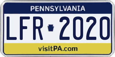 PA license plate LFR2020