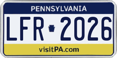 PA license plate LFR2026