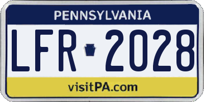 PA license plate LFR2028