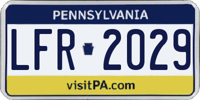 PA license plate LFR2029