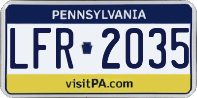 PA license plate LFR2035