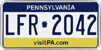 PA license plate LFR2042