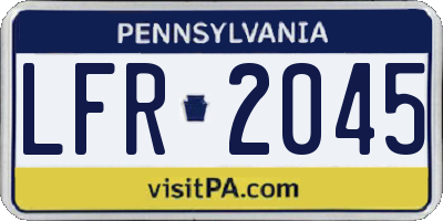 PA license plate LFR2045